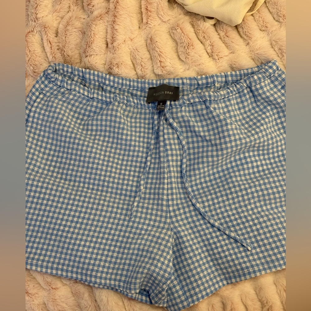 Blue Gingham Shorts
